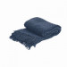 Pletená bavlnená deka 130x170 cm - modrá farba