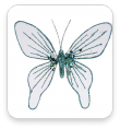 Dekoračný motýľ na štipci modrý 15 cm - rôzne druhy