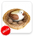 Keramická sliepočka s vajíčkami v košíku
