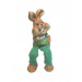 Keramický zajko s látkovými nohami - zelený