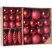 Sada 31 ks plastových vianočných gúľ - červená farba