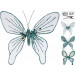 Dekoračný motýľ na štipci modrý 15 cm - rôzne druhy