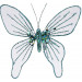 Dekoračný motýľ na štipci modrý 15 cm - motív 1.