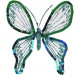 Dekoračný motýľ na štipci modrý 15 cm - motív 3.