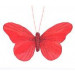 Sada 3 ks dekoračných motýľov na štipci - červená farba