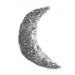 Veľký dekoračný mesiac z fólie 44 cm - strieborná farba