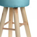 Stolička LAVA z dreva a juty - tyrkysová farba