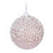 Vianočné gule s drobnými korálkami 8 cm - glamour ružová farba
