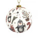 Vianočná guľa 7 cm TENDER - biela farba s tučniakom