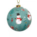 Vianočná guľa 7 cm TENDER - modrá farba so snehuliakom